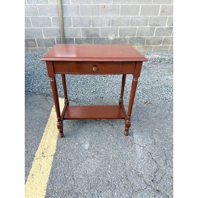 Contemporary Vintage Solid Wood 1-Drawer Console Table For Sale - Image 3 of 14