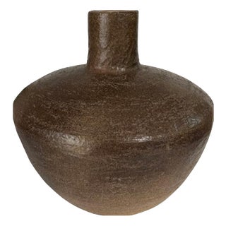 Brutalist Stoneware Vase, 1960s For Sale