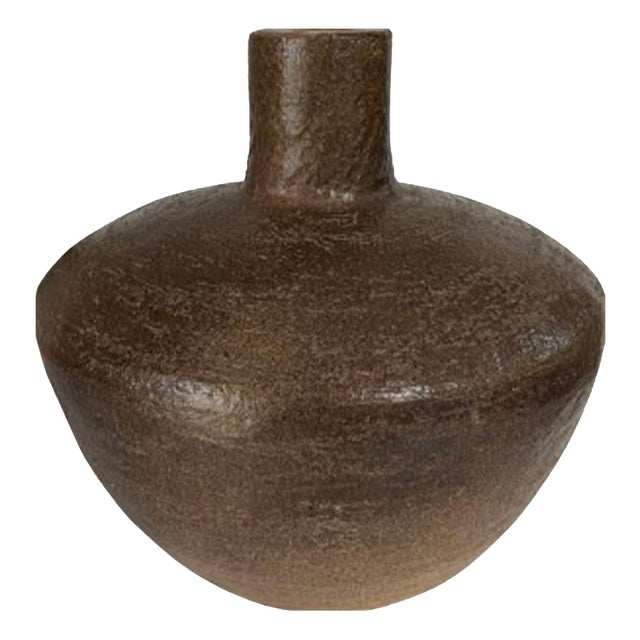 Brutalist Stoneware Vase, 1960s For Sale