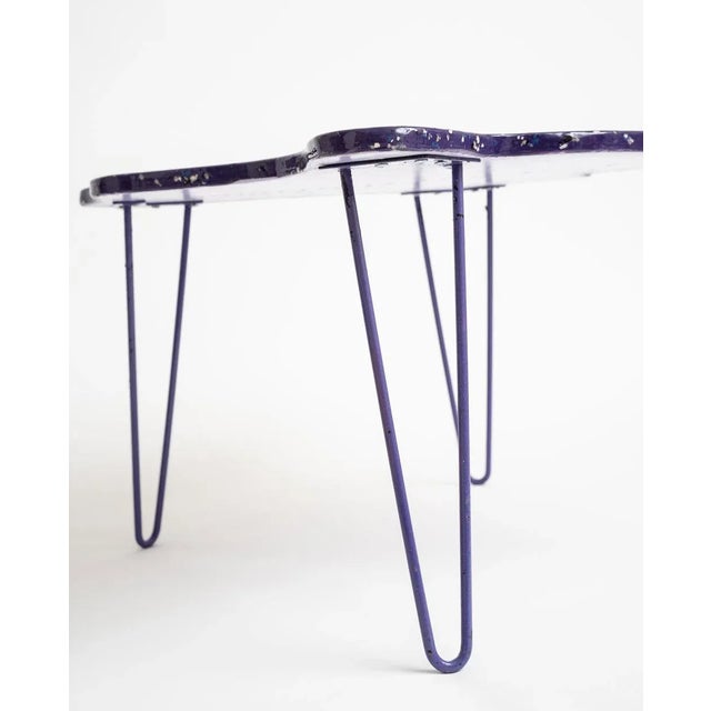 2020 Abstract, Purple, Acrylic Paint With Chips, Epoxy Resin, Wood Base Amoeba Table by Bohdan For Sale - Image 9 of 12