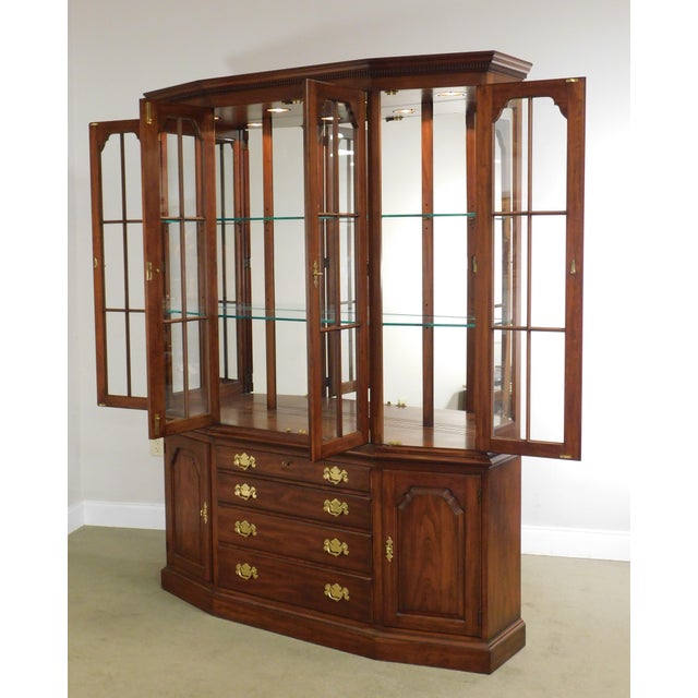 Henkel Harris Solid Cherry Traditional Breakfront China ...