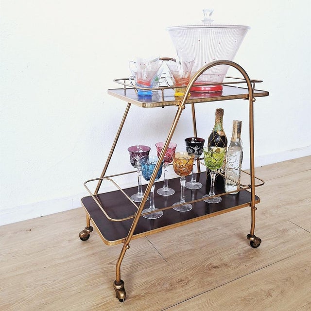 Two-Tier Vintage Serving Trolley, 1950s For Sale - Image 6 of 13
