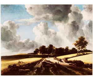 1954 After Jacob Van Ruisdael "Wheat Fields", Cottage Style First Edition Full-Color Print