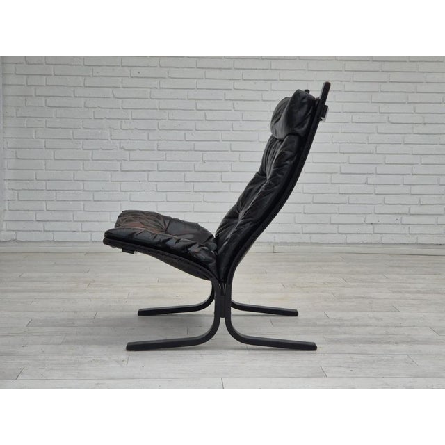 Norwegian Siesta Lounge Chair in Black Leather & Bentwood by Ingmar Relling for Westnofa, 1970s For Sale - Image 12 of 18
