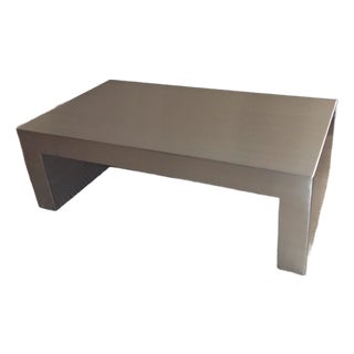 Waterfall Coffee Table in Brushed Stainless Steel, 36"w × 20"d × 12"h Ponoma For Sale
