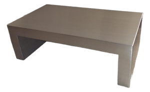Waterfall Coffee Table in Brushed Stainless Steel, 36"w × 20"d × 12"h Ponoma