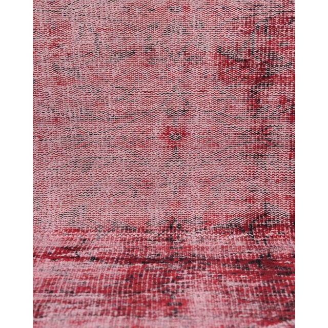 1970s Vintage Turkish Oushak Handmade Wool Cotton Red Area Rug For Sale In San Francisco - Image 6 of 11