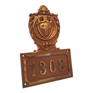 19th Century Americana Door Plaque From the Plaza Hotel NYC For Sale