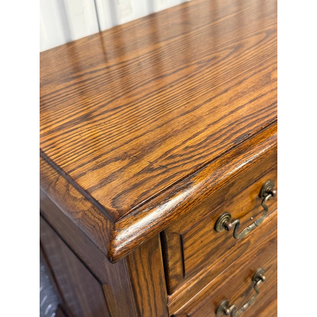 Vintage Ethan Allen Oak Canterbury Nightstand/ Commode - A Pair For Sale - Image 11 of 12