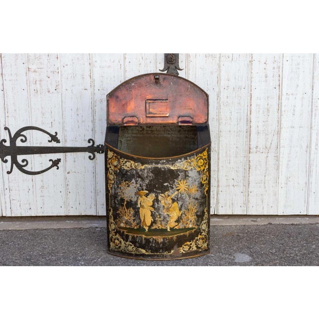 Black Antique Black & Gilt Chinoserie Drum Canister For Sale - Image 8 of 12