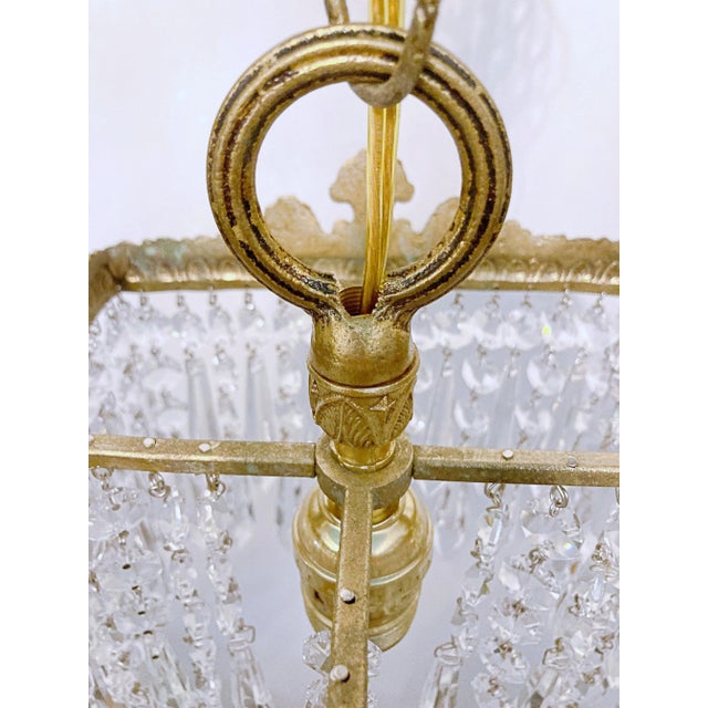 1920's Italian Brass Rim Chandelier For Sale - Image 9 of 11