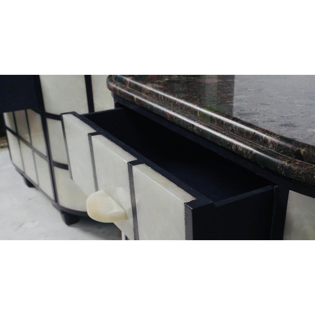 Late 20th Century Pair of Art Deco Revival Stone Top Nightstands From the Glorya Kaufman Collection, Attributed For Sale - Image 9 of 9
