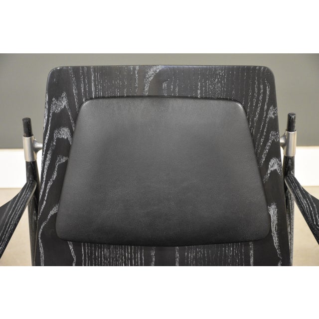 1950s Danish Modern Ebonized Black Cerused Lounge Chair For Sale - Image 10 of 12