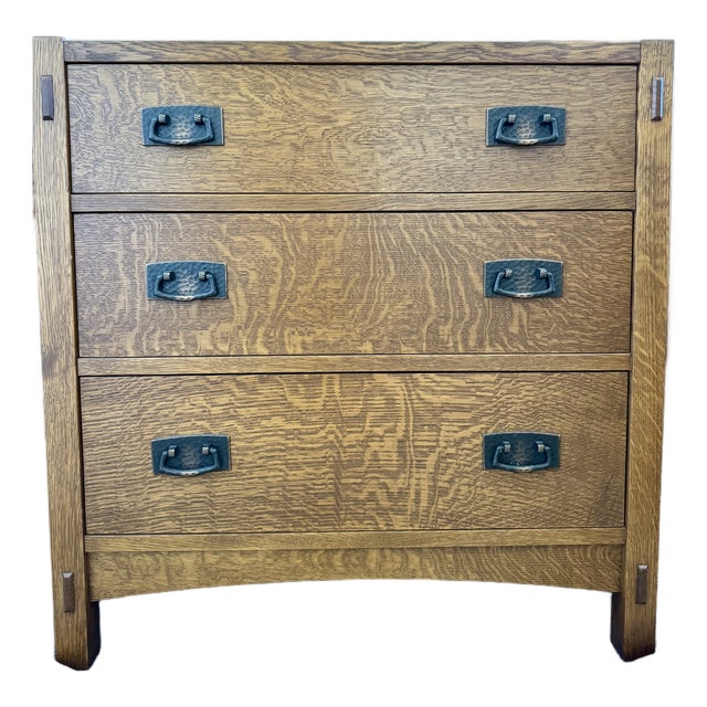 Stickley Mission Three Drawer Nightstand-Set of 2 For Sale