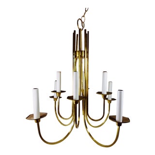Vintage Modern Brass Chandelier by Lightcraft of California For Sale