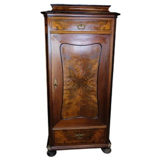 Tall Cabinet in Polished Walnut, 1850s For Sale
