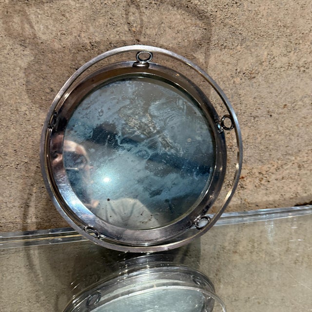 Hollywood Regency Vintage Antique Small Service Tray With Mirror For Sale - Image 3 of 11