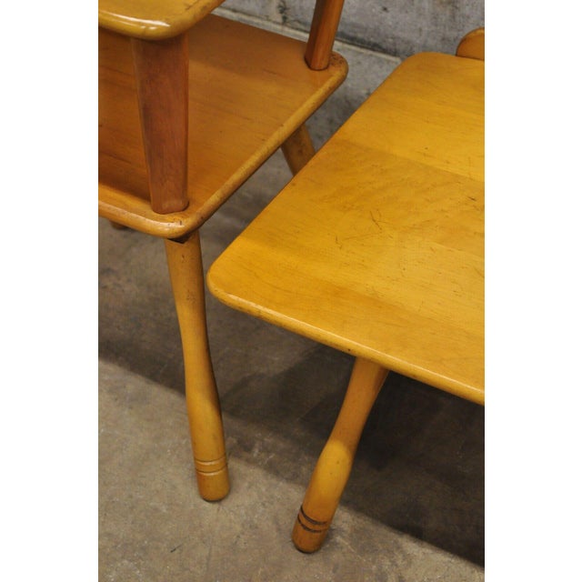 Vintage American Colonial 3 Piece Maple Wood Coffee Table End Table Set