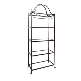Vintage Pagoda Style Shelves in Black Metal, 1980s For Sale