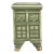 Chinese Vintage Green Celadon Square Four‑Footed Censer With Relief Decoration For Sale