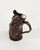 Brown Mid-Century Liqueur Bottle in Brown Leather and Glass, Italy, 1960s For Sale - Image 8 of 14