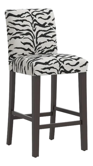 Chelsea Bar Stool in Cream Black Linen Zebra
