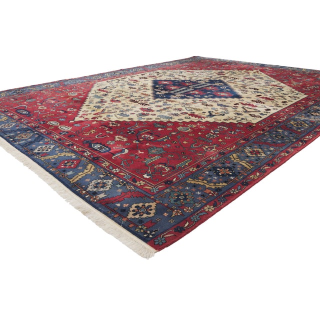 79894 Vintage Turkish Heriz Rug, 09'00 x 11'11. The Anatolian Legacy: A Vintage Turkish Heriz Masterpiece of Sacred...