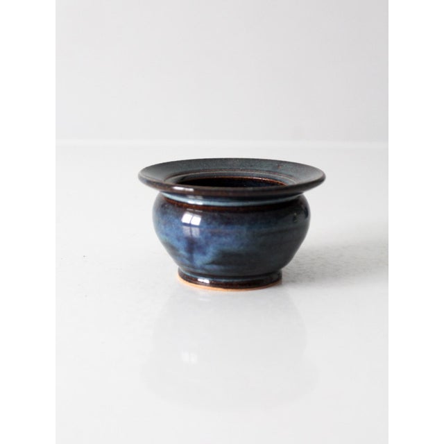 Contemporary Vintage Handmade Studio Pottery Flower Frog Vase For Sale - Image 3 of 11