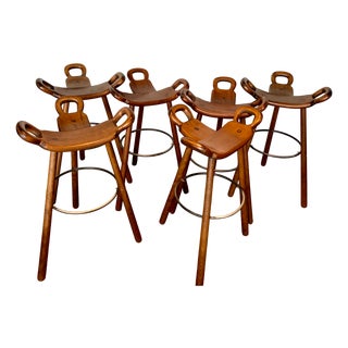 Brutalist Spanish Marbella Bar Stools, 1960s, Set of 6 For Sale