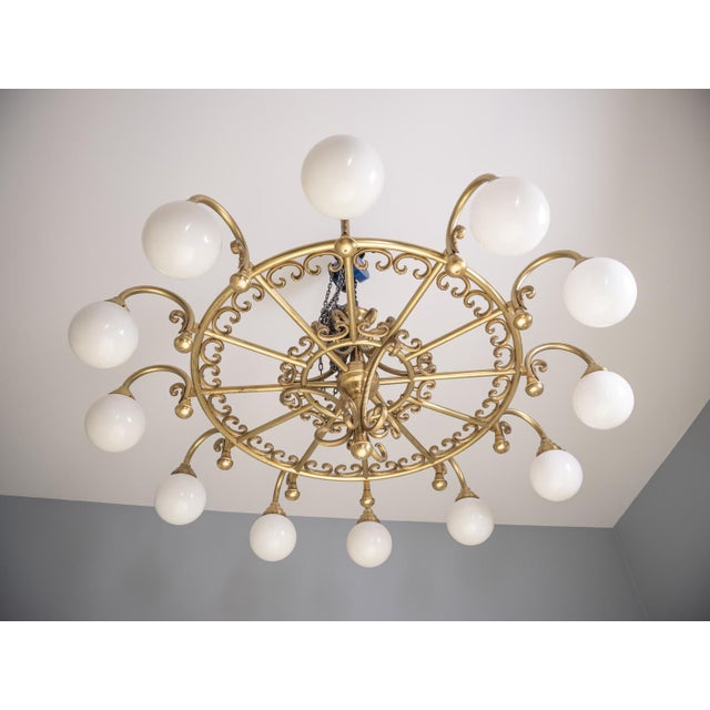 Vintage Decorative Brass Chandelier, 1980s For Sale - Image 10 of 11