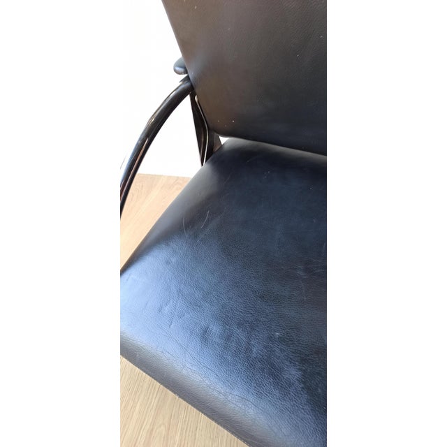 Mid-Century Modern Chromed Leather Armchair, 1970s For Sale - Image 3 of 18