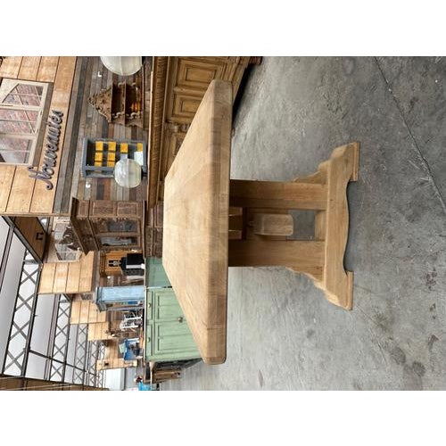 Solid Oak Farmhouse Table For Sale - Image 8 of 13