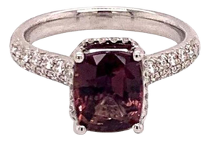 Diamond Sapphire Ring 18k Gold WG Women 3.027 TCW Certified