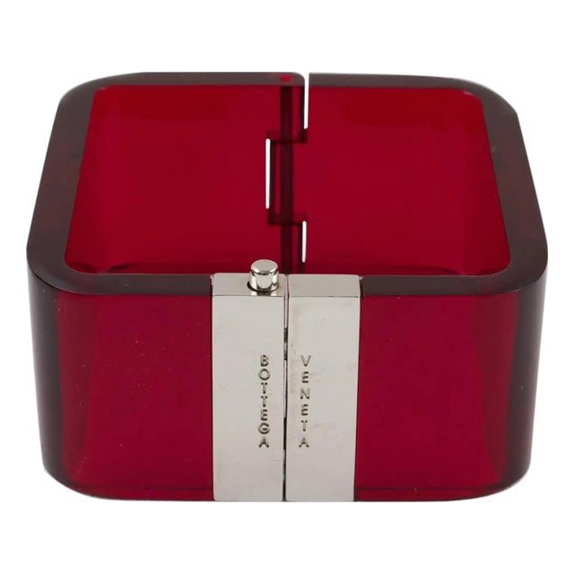 Bottega Veneta Magenta Acrylic and Silvered Metal Bangle Bracelet For Sale