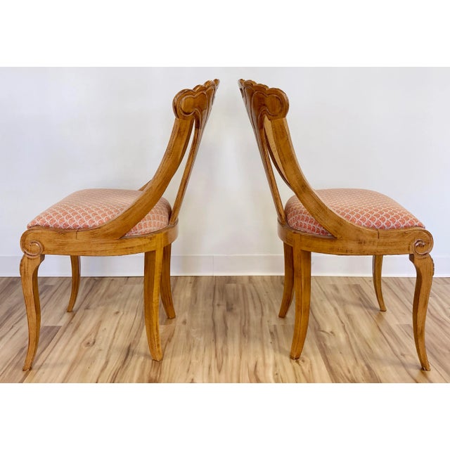 Vintage Carved Wood Fan Back Chairs, Pair For Sale In Kansas City - Image 6 of 12