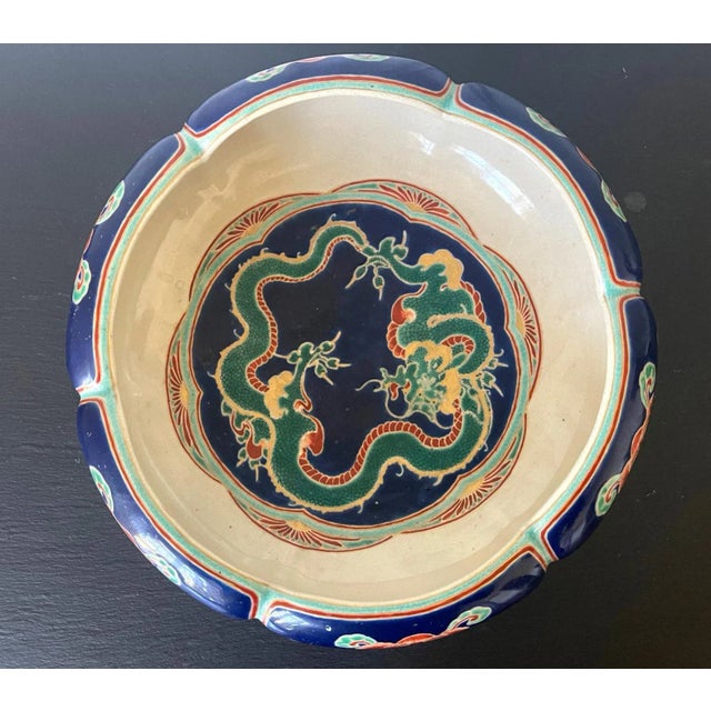 Early 20th Century Rare Japanese Ceramic Glazed Bowl Makuzu Kozan Meiji Period For Sale - Image 5 of 12