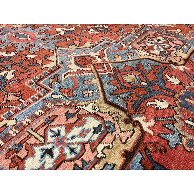 Textile Antique Persian Serapi Rug 9’4” X 12’4” For Sale - Image 7 of 7