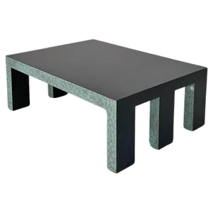 Postmodern Italian Coffee Table in Black Wood, 1980s