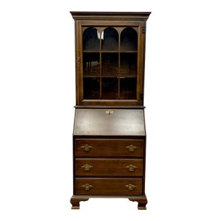 Vintage Chippendale Style Cherry Secretary Desk For Sale