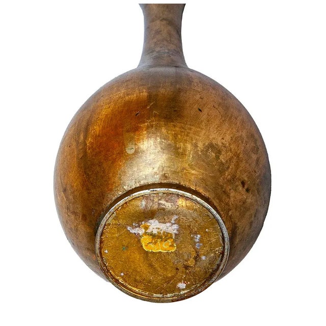 Metal Mid-Century Japanese Petite Gilt & Acidwashed Bronze Bud Vase For Sale - Image 7 of 9