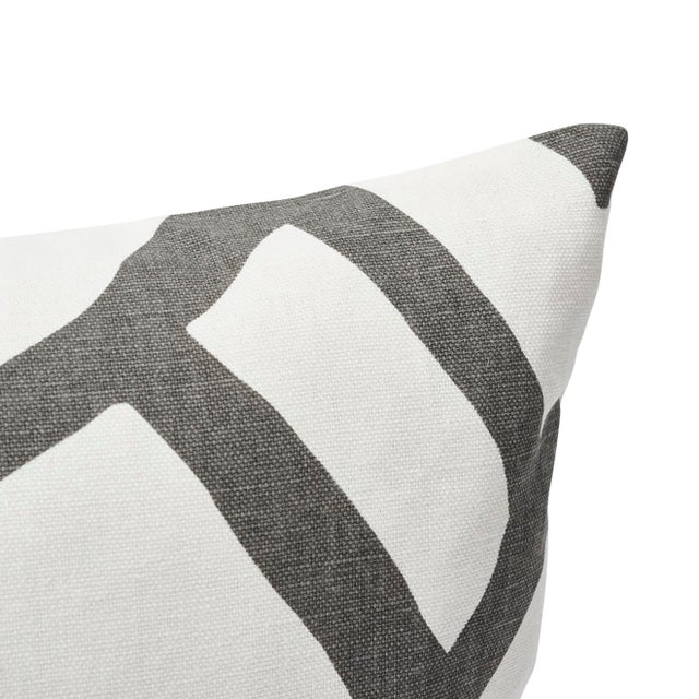 Mid-Century Modern Schumacher Zimba 20" Pillow in Charcoal & White For Sale - Image 3 of 3