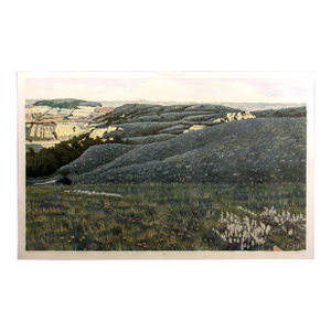 Gordon Mortensen "North Dakota Prairies" Hand Signed Woodcut Artwork 1982