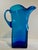 Vintage Morgantown Glass #9844 Swirl Blue Brutalist Art Glass Pitcher - 11” For Sale - Image 9 of 12