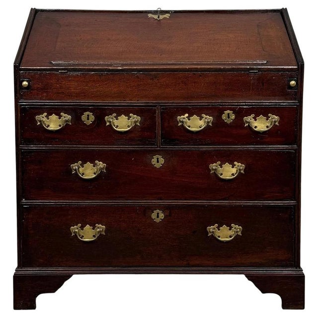 Antique Late English Oak Fall-Front Bureau For Sale - Image 14 of 14