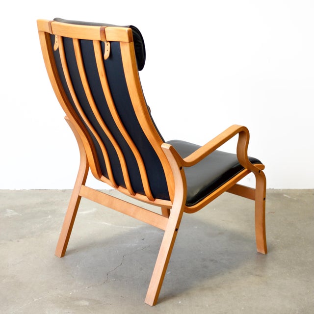 1960s 1960s Attributed to Skovby Møbelfabrik "Bern" Bentwood Beech Armchair With Leather Upholstery For Sale - Image 5 of 7