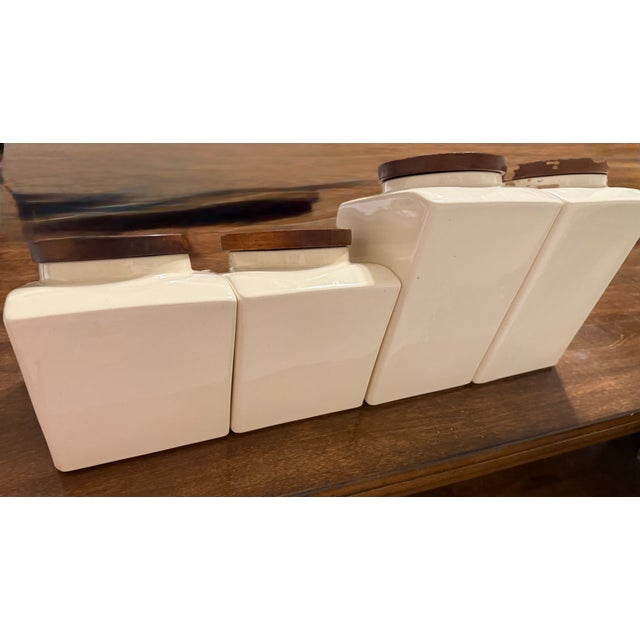 Hyalyn Ceramic Canisters With Creamer and Sugar Set - 6pcs For Sale - Image 6 of 16