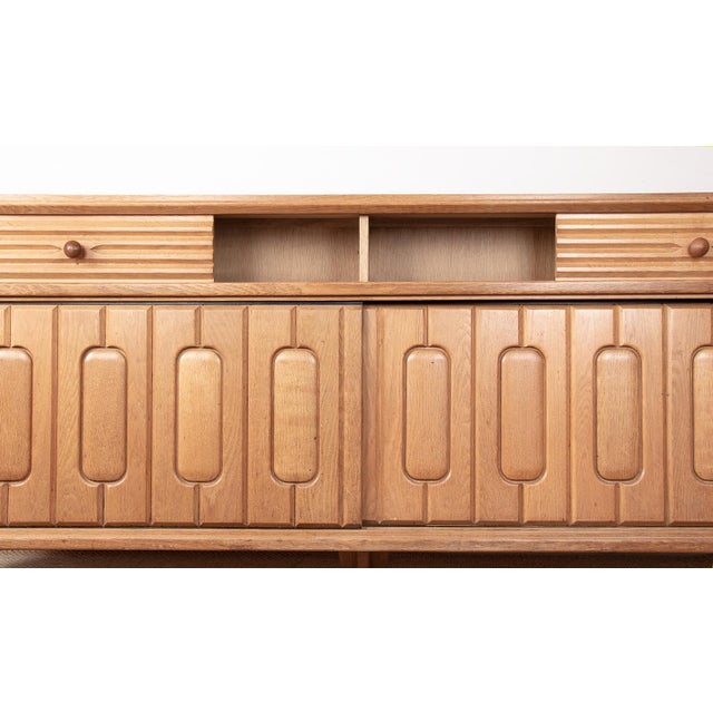 Large Sideboard in Oak and Danikowski Ceramics by Guillerme et Chambron for Votre Maison, 1960s, in Flawless conditions....