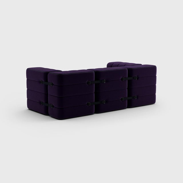 Two-Seater Modular Sofa with Armrests in Jet Fabric by Ambivalenz, Set of 7 For Sale - Image 9 of 18