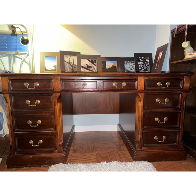 Mid-Century Modern 1990s Hekman Executive Desk For Sale - Image 3 of 4