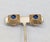 Vintage Signed Mazer Square Goldtone Ribbed Cabochon Faux-Sapphire Clip Earrings-2 Pieces For Sale In Philadelphia - Image 6 of 10